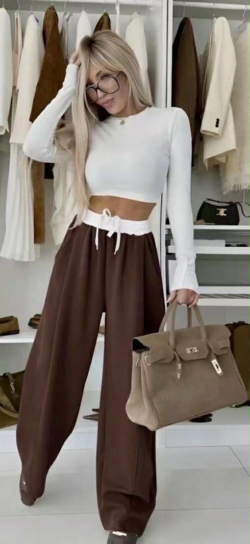 Pantalon jogging à cordon taille élastique