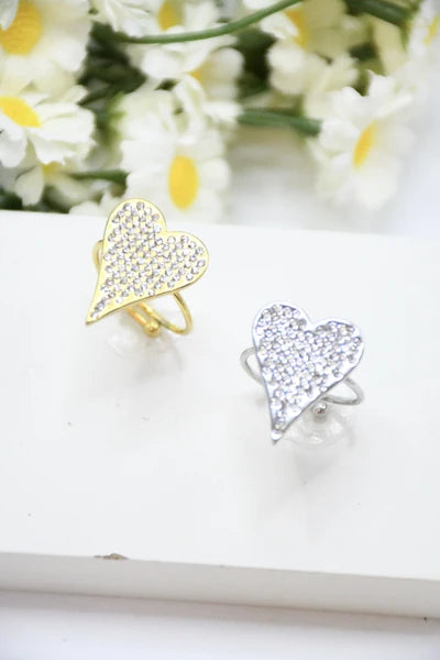 Bague cœur strass