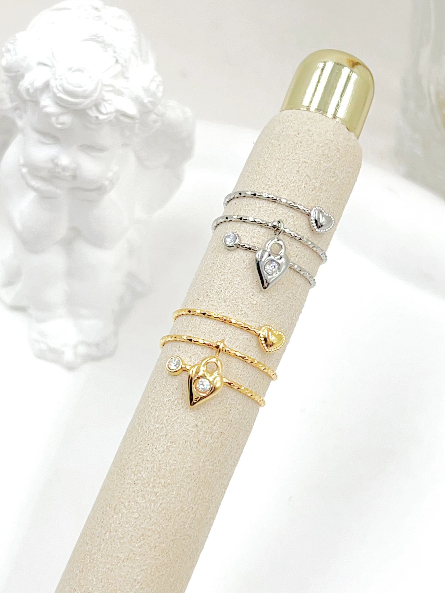 BAGUE EN ACIER INOXYDABLE WEC Bijoux charm cœur