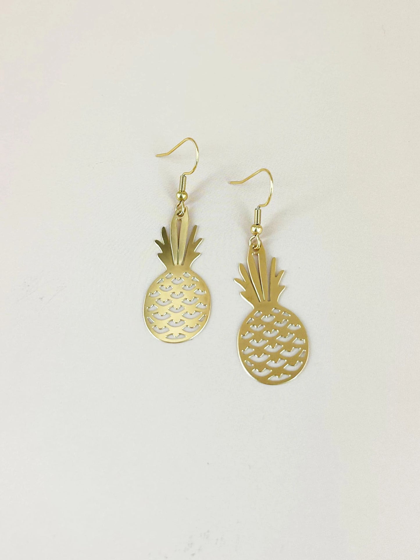 Boucles d'oreilles ananas filigranes acier inoxydable
