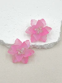 BOUCLES D'OREILLES FLEUR EN ACIER INOXYDALE