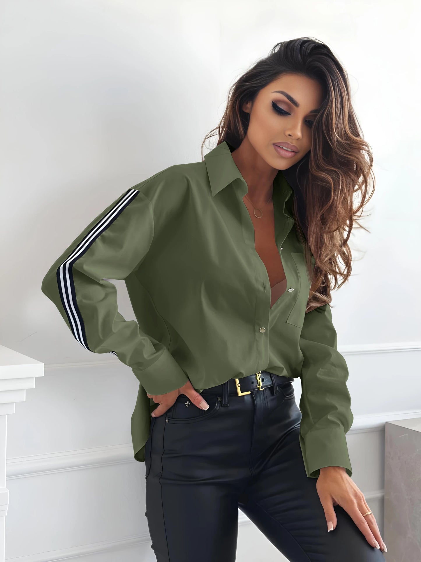 ISSYMA - Chemise popeline coton avec rayures aux manches