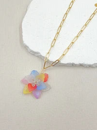 COLLIER FLEUR DUR EN ACIER INOXYDABLE