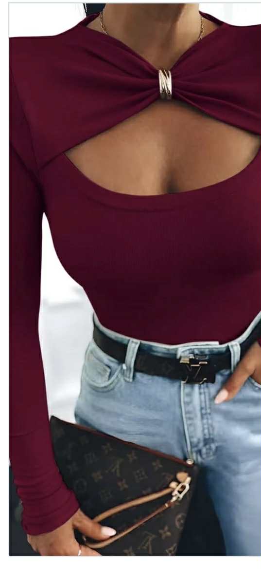 Top manches longues anneau doré